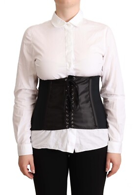 DOLCE & GABBANA Top Nylon Black Corset Belt Stretch Waist  display picture 2