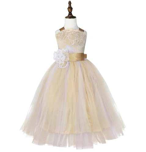 Flower Girl Dress Pageant Wedding Bridesmaid Formal Kids Party Princess Dresses - Picture 79 of 83
