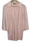 Edward Irish Linen Womens Boho Sequined Blouse XL Pink 3/4 Sleeve EUC