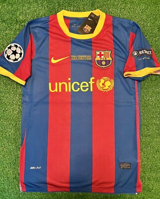 Barcelona FC Home Messi #10 2010/11 New UCL Final Futbol Soccer Jersey Size M