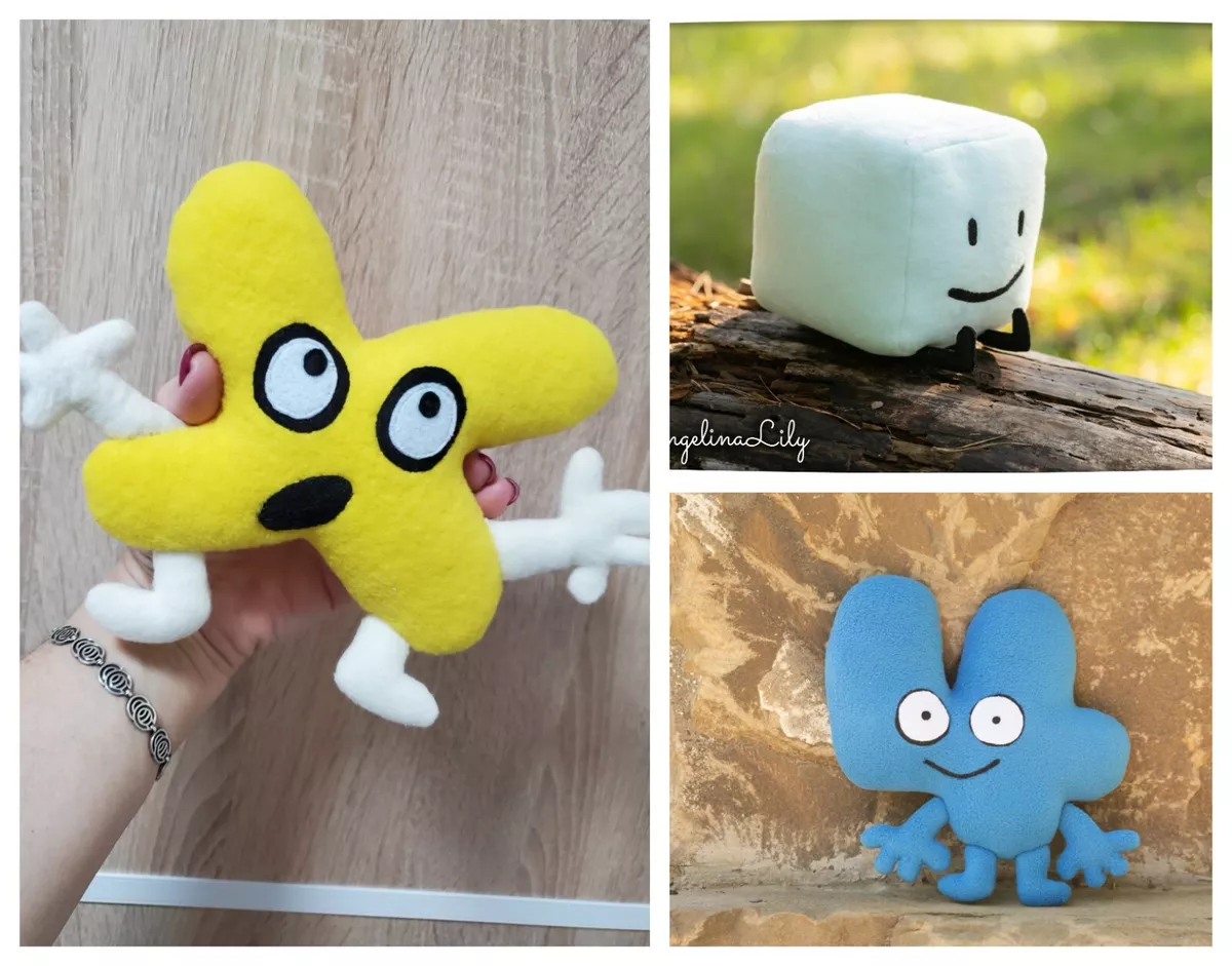 BFDI X handmade plushie, yellow letter X, Battle for Dream Island (BFB)  inspired