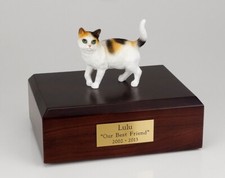 Cat Tri-Color Figurine Pet Cremation Urn Available 3 Different Colors  4 Sizes