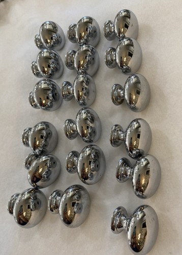 18 Pcs Drawer Pulls Door Knobs Kitchen/ Bathroom Round Chrome. - Picture 2 of 7