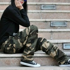 Women's Cotton Camouflage Cargo Trousers Combat Work Pants Military Outdoor