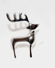 DII Design Imports Reindeer Napkin Ring SET OF 4 Silver Color Holiday Christmas