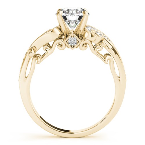 Antiker Verlobungsring 1/2 kt Halo Diamant in 14 Karat Gold - Bild 7 von 7