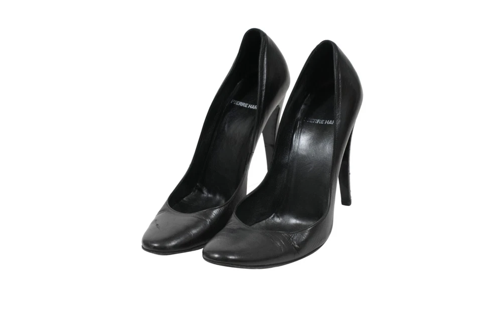 Pierre Hardy Women Pumps Size US9 EU39 Black Leather Round Toe 110mm Heels - Image 3 of 4