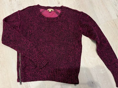 BURBERRY BRIT Womens Sweater Knit Top Long sleeve Zip