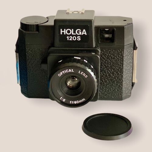 Appareil photo argentique Holga 120s noir dans sa boîte originale photographie - Photo 1 sur 6