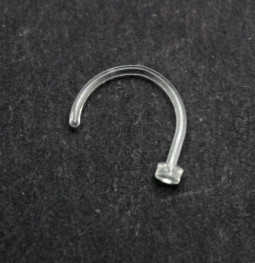 Barra de anillo de pasador de nariz oculta invisible transparente Bioflex flexible Foto 2 de 4