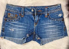 Rock Revival Jen Short Women s Blue Denim Cut Off Shorts Low Rise 29 5-Pocket