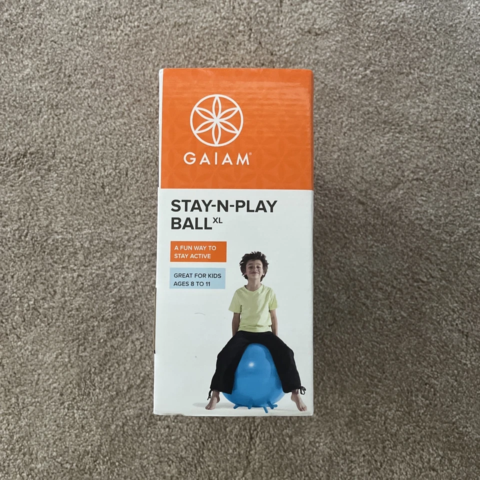 New Gaiam Kids Stay-n-Play Balance Gym Ball XL w/ Prong Legs 52cm Age 8-11 - Image 3 of 3
