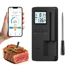 Smart Bluetooth Wireless Meat Thermometer, Standalone Display Base, Digital M...