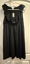 Ann Taylor Loft Women's Sleeveless Dress Black Ruffle Small New NWT