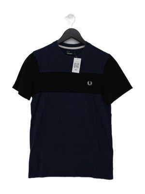 Fred Perry Men's T-Shirt XS Blue Striped Cotton with Elastane Basic