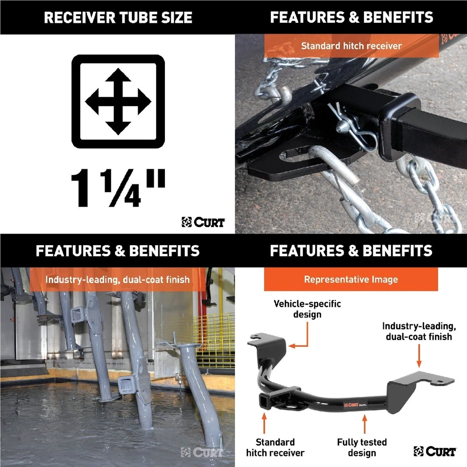 Curt Class 2 Trailer Hitch Tow Package w/ 2" Ball for Toyota Matrix Foto 3 de 4