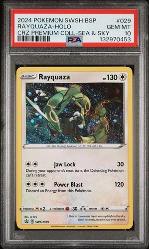 2024 POKEMON PROMO CROWN ZENITH PREMIUM COLLECTION #029 RAYQUAZA-HOLO PSA 10