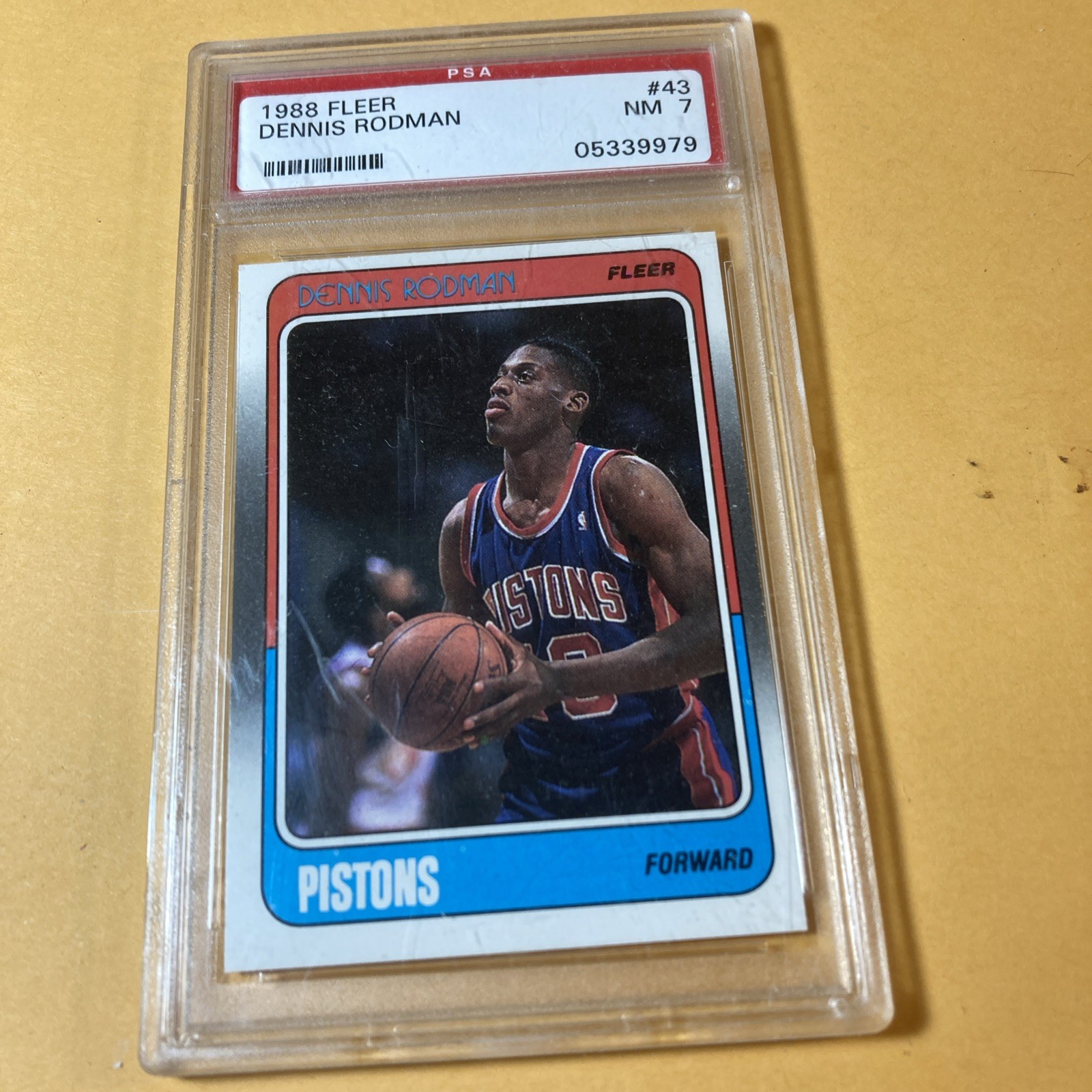 1988 Fleer Dennis Rodman #43 PSA 7 NM 05339979