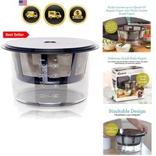 Greek Yogurt Maker with Ultra Fine Mesh Stainless Steel Strainer Basket, BPA ...