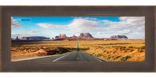 Panoramic Elegant Brown Picture Frame - UV Acrylic, Backing, Hanging Hardware