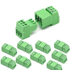 10 Set 3 Pin 2.54MM Pitch Screw Terminal Block Connector for 26-18AWG, 3P-10Set