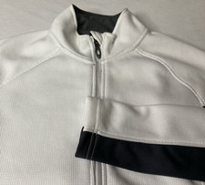 Spyder Womens Cable Knit Sweater Jacket Full Zip Pockets White/Black Large