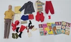 X-65 VINTAGE 1960'S MATTEL BARBIE BLONDE KEN WITH CLOTHING & ACCESSORIES