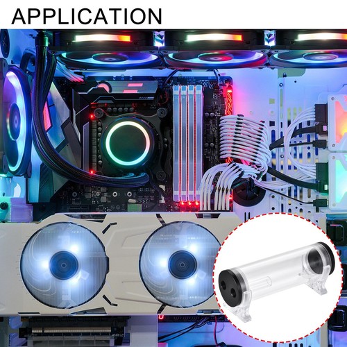 Water Cooling Tank 50mm x 160mm Acrylic and Acetal 1 In 2 Out for PC CPU Cooled - Afbeelding 6 van 6
