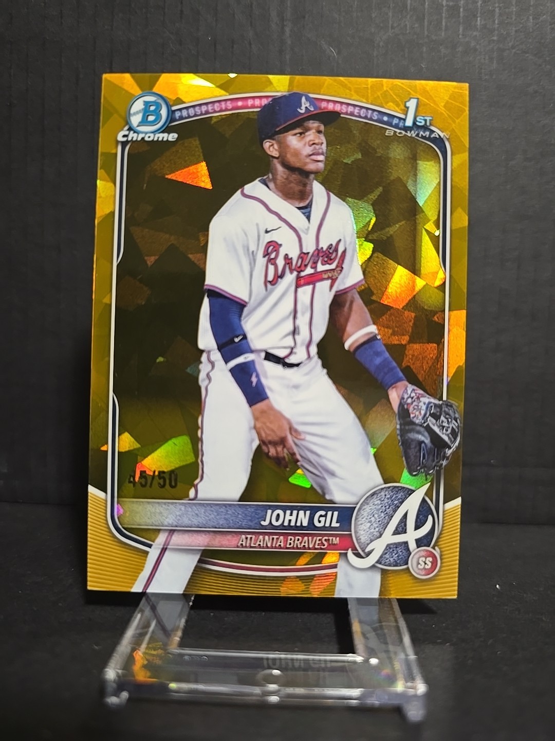 2025 Bowman Chrome Sapphire - John Gil #BCP-172 Gold Sapphire 1st Bowman 45/50