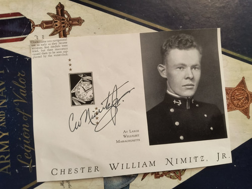 R/Adm. CHESTER W. NIMITZ, JR. (Son of Fleet Adm. Nimitz) Signed 1936 USNA Photo