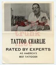 huge original antique bifold tattoo charlie geizer baltimore MD maryland card