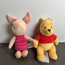 Disney Winnie The Pooh And Piglet 7-8 Inch Tall Plush Set