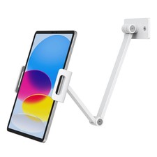 Adjustable Tablet Wall Mount Holder 360 Swivel White Fits 4.712.9 Inch iPad
