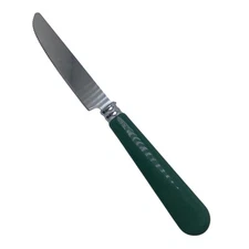 Poinsettia-Christmas Charm Stainless Gibson Green Plastic Handle Modern Knife