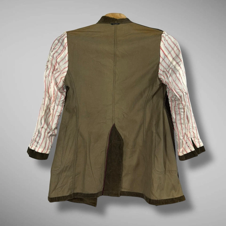 Duca Visconti Di Modrone x Hilfiger Mens Small Brown Corduroy Overshirt Blazer - Image 3 of 4