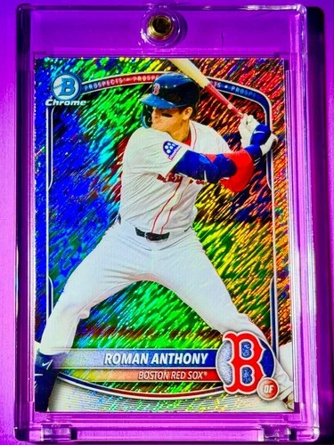 Roman Anthony RARE SHIMMER REFRACTOR ROOKIE CARD BOWMAN CHROME RED SOX RC MINT!
