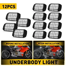 12X White LED Rock Underbody Light Pods Glow Offroad Lamp SUV Pickup UTV Truck U