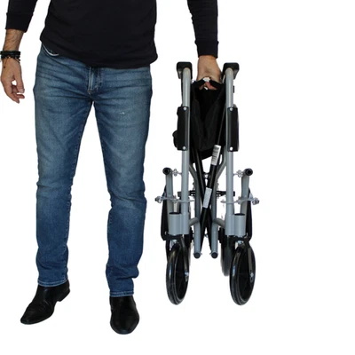 U-GO Ugo Lite Aluminium Folding Travel Transit Wheelchair - Ultra Lightweight