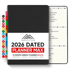 Dated, 2026 Planner, 8.5" x 11" - The Productivity Planner to Achieve Your 20...