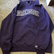 Champion Northwestern Wildcats Purple Pullover Hoodie Sweatshirt, Men's Size L