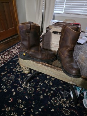 Herman Survivors Mens 14 Work Boots Pull on Leather Oil/Slip Resistant Steel Toe