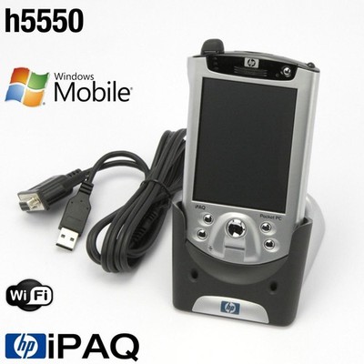 POCKET PC HP iPAQ h5550 3.8'' PDA WINDOWS MOBILE 2003 4.2 OVP DOCKINGSTATION TOP!