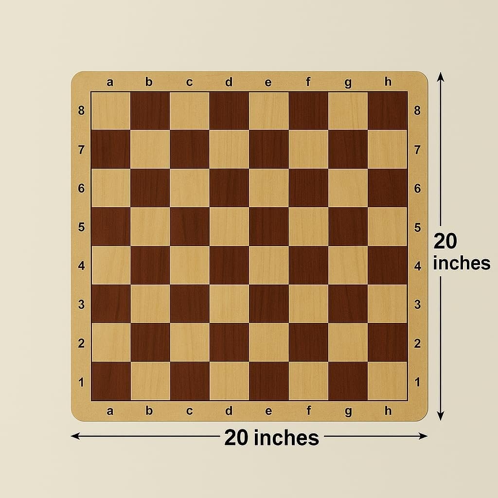 Tournament Chess Board 20 Inch, Folding Roll Up Chess Mat Only No Pieces,...
