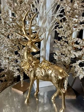 Martha Stewart Large Gold Deer Figurine 