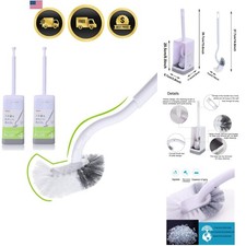 Toilet Bowl Brush Set 2 Pack Deep Cleaning Curved Design Bathroom Toilet Brush