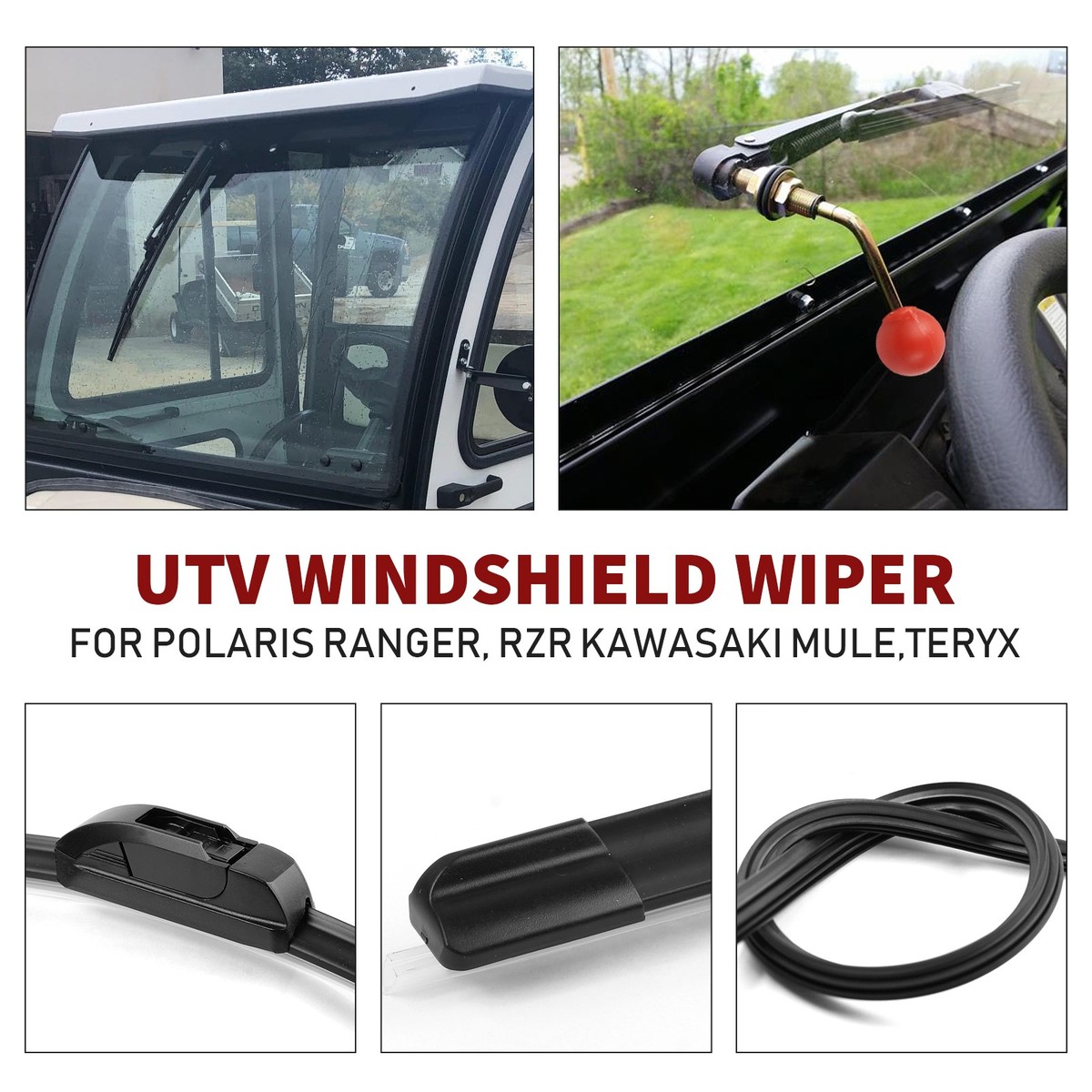 Universal Manual Windshield Wiper For Polaris Honda Yamaha Kawasaki Can Am UTV