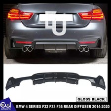 M SPORT REAR DIFFUSER QUAD EXHAUST FOR BMW 4 SERIES F32 F33 F36 GLOSS BLK 14-20