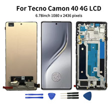 AMOLED Display LCD Screen Touch Digitizer Assembly Frame For Tecno Camon 40 CM5