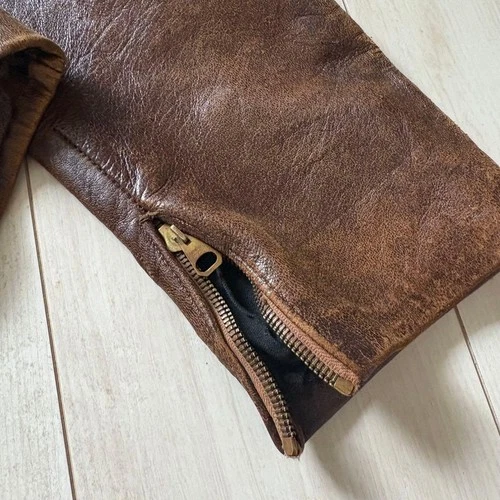 1930s–1940s Aviator Leather Jacket (Approx. Size L) image 7