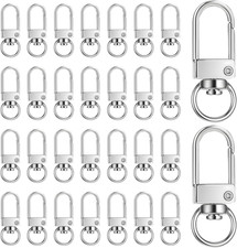 30 PCS Silver Lobster Claw Clasps for Keychains, Swivel Lobster Claw Clasp For